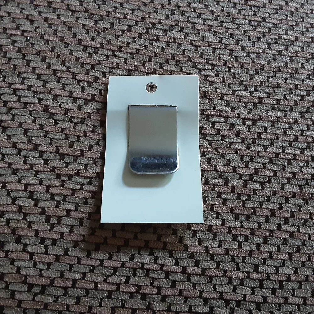 Silver Money Clip with Blue Inlay